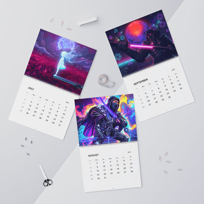 2027 Fantasy Artwork Wall Calendar – Vaporwave Inspired Neon Art Collection