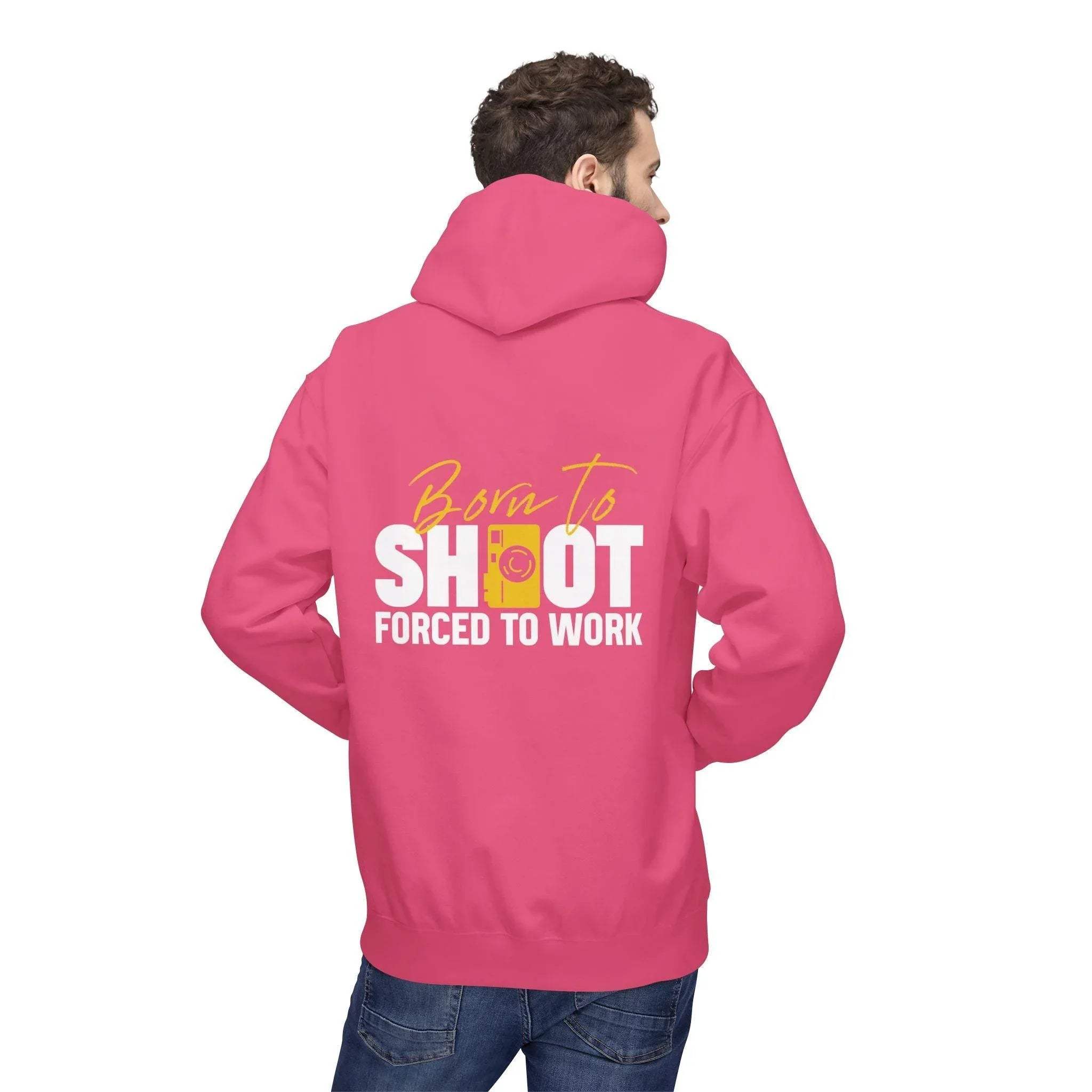 Ultimate Photographer’s Hoodie: 'Born To Shoot, Forced To Work' - Cozy Fleece for Creative Souls
