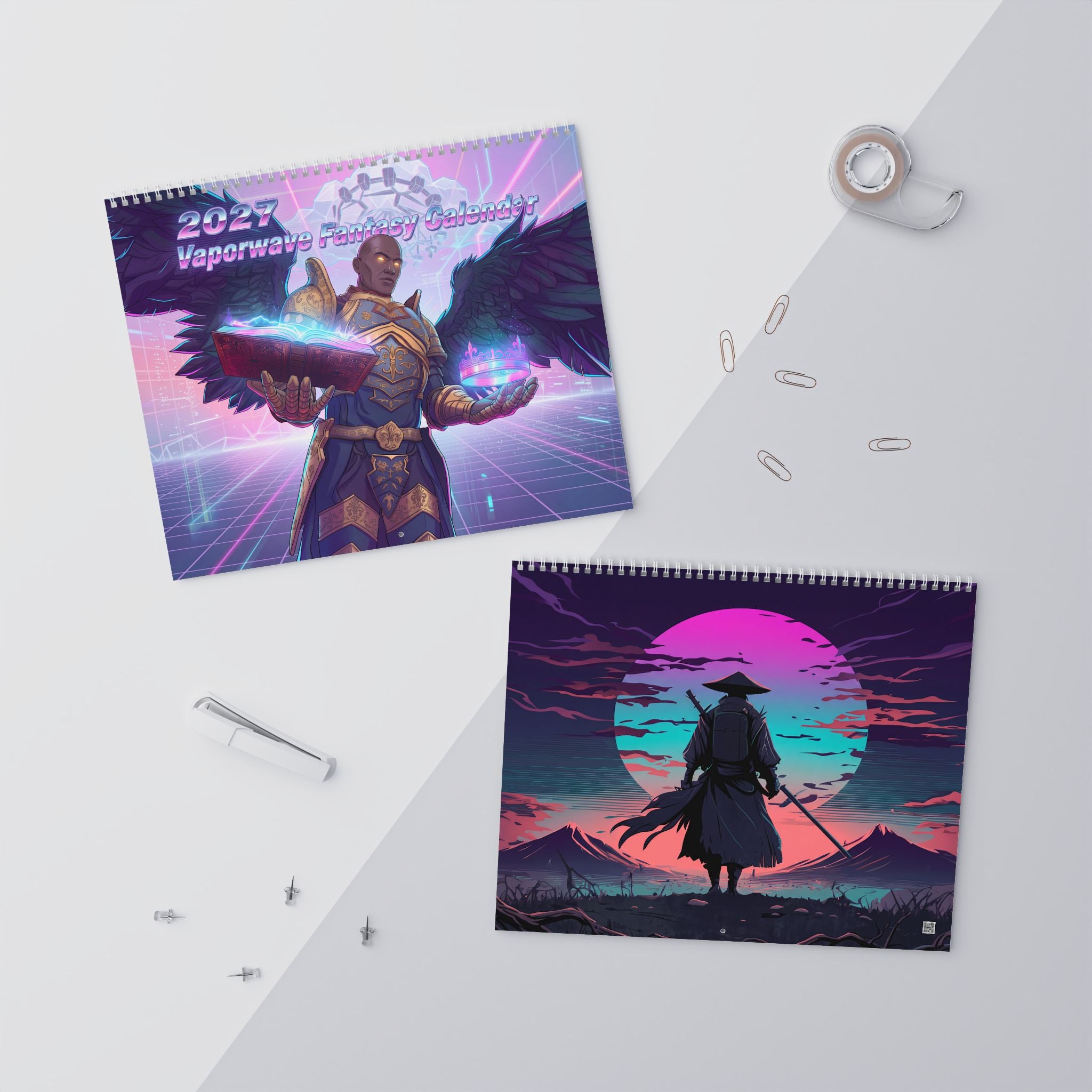 2027 Vaporwave Fantasy Artwork Wall Calendar – Colorful Dreamlike Art Collection