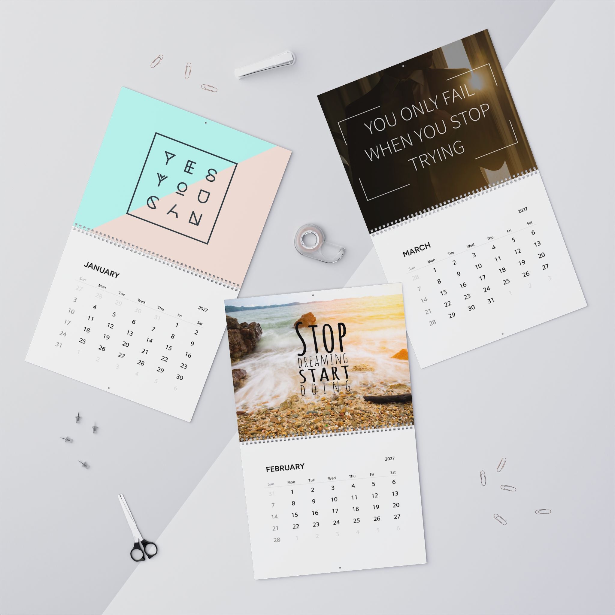 2027 Motivation & Inspiration Wall Calendar – Positive Quotes, Encouraging Messages & Inspiring Art