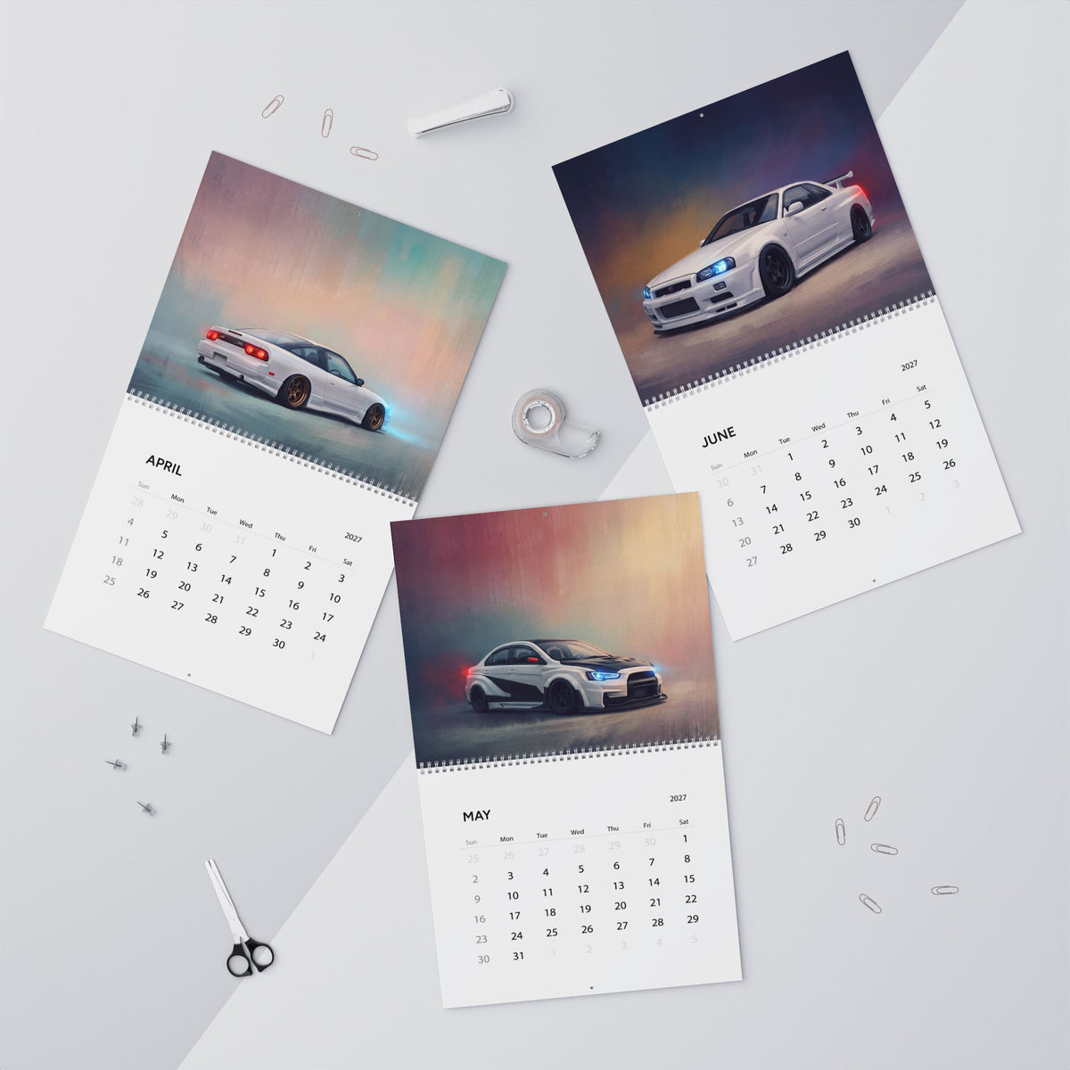 2027 JDM Cars Artwork Calendar | Japanese Tuner Car Wall Calendar