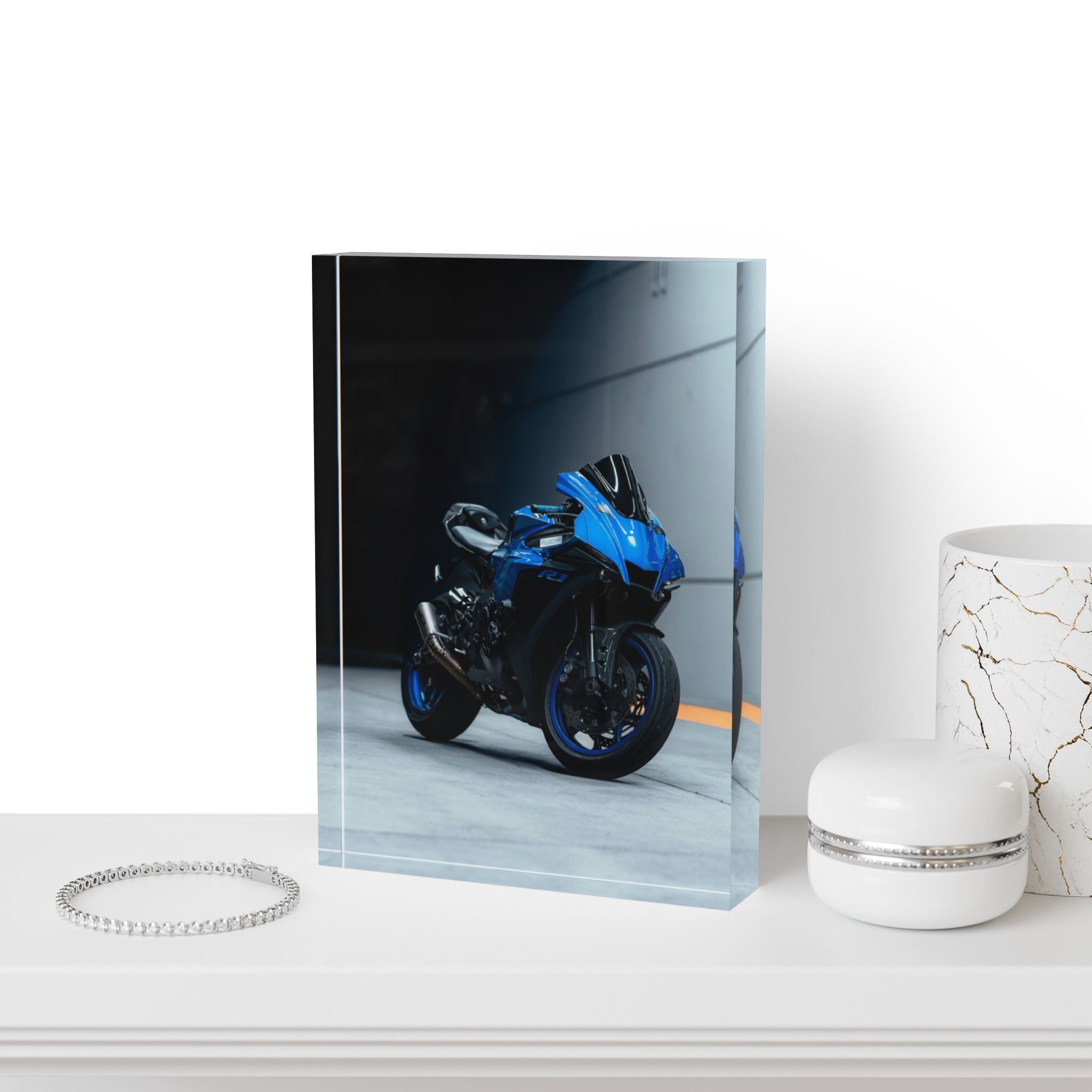 Yamaha R1 Motorcycle Acrylic Photo Block #009 - Throttle Designs