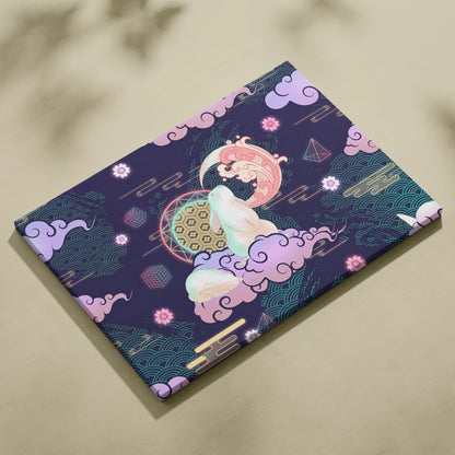 Vaporwave Japan Neon Canvas - Japan Landscape Neon Pastel Living Room Vaporwave Dreamy Retro Futuristic Canvas