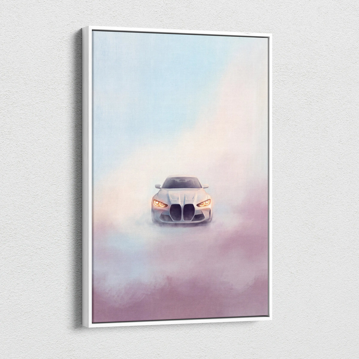BMW M4 Inspired Car Wall Art, Modern Automotive Canvas Painting