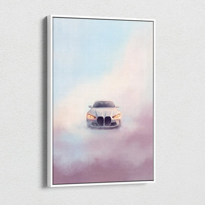 BMW M4 Inspired Car Wall Art, Modern Automotive Canvas Painting