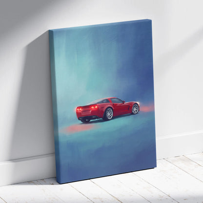 Chevrolet Corvette Inspired Automotive Wall Art, Sports Car Canvas Print for Living Room
