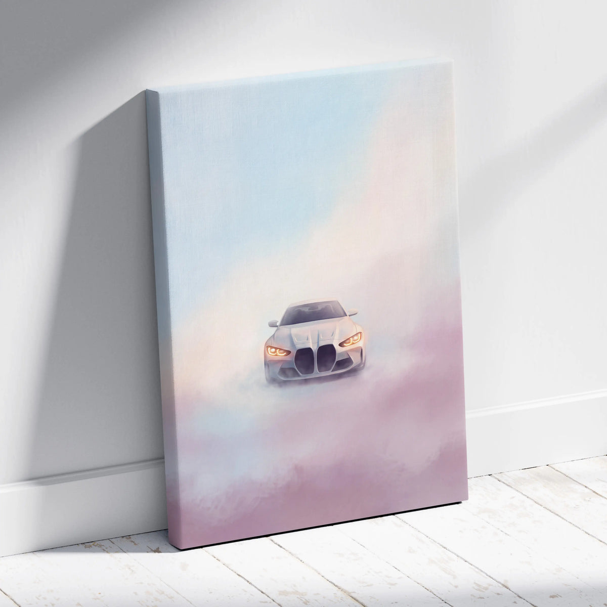BMW M4 Inspired Car Wall Art, Modern Automotive Canvas Painting