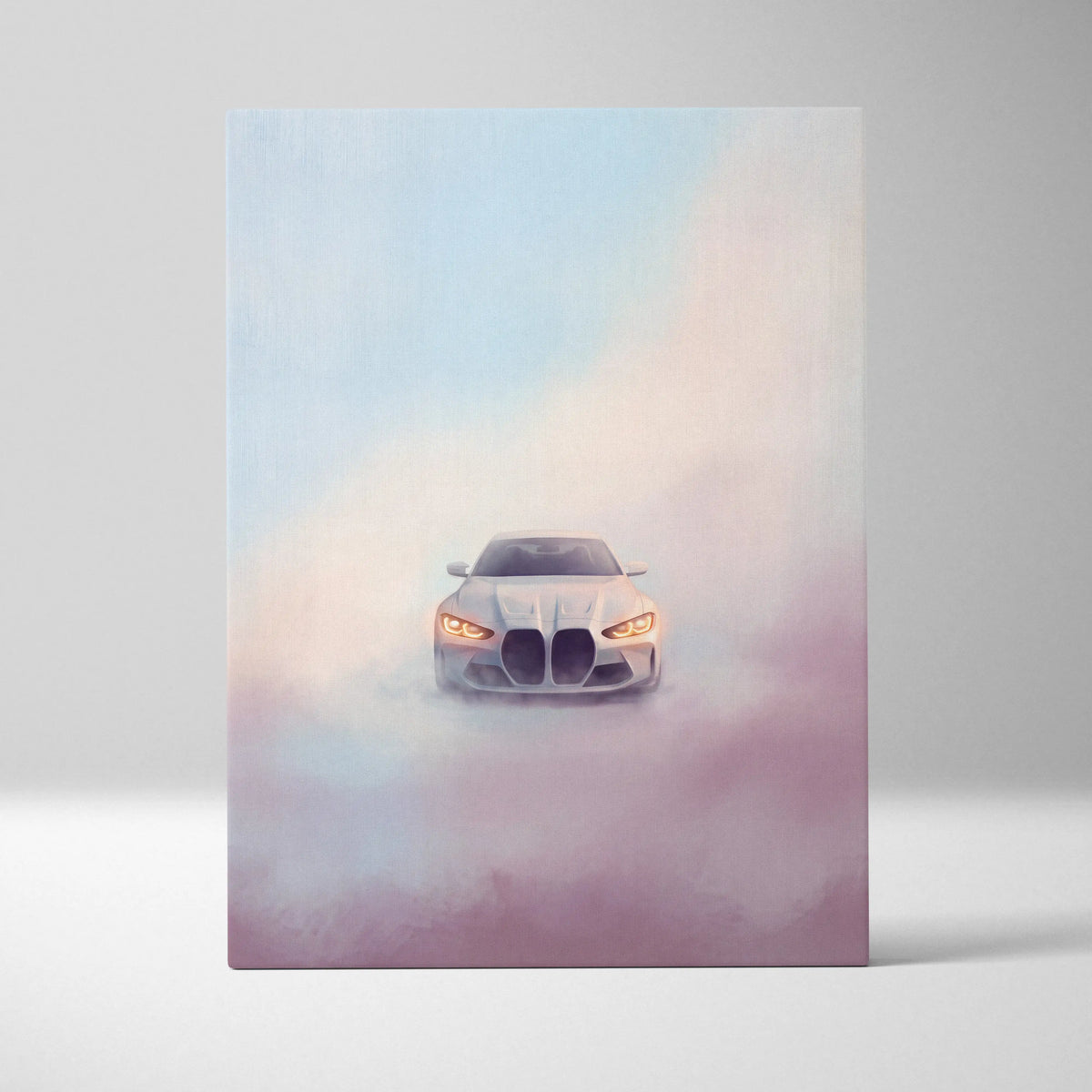 BMW M4 Inspired Car Wall Art, Modern Automotive Canvas Painting