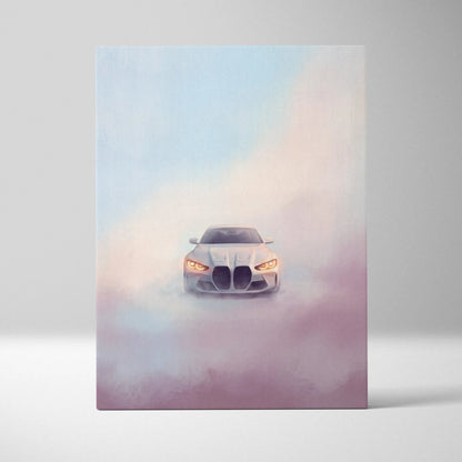 BMW M4 Inspired Car Wall Art, Modern Automotive Canvas Painting