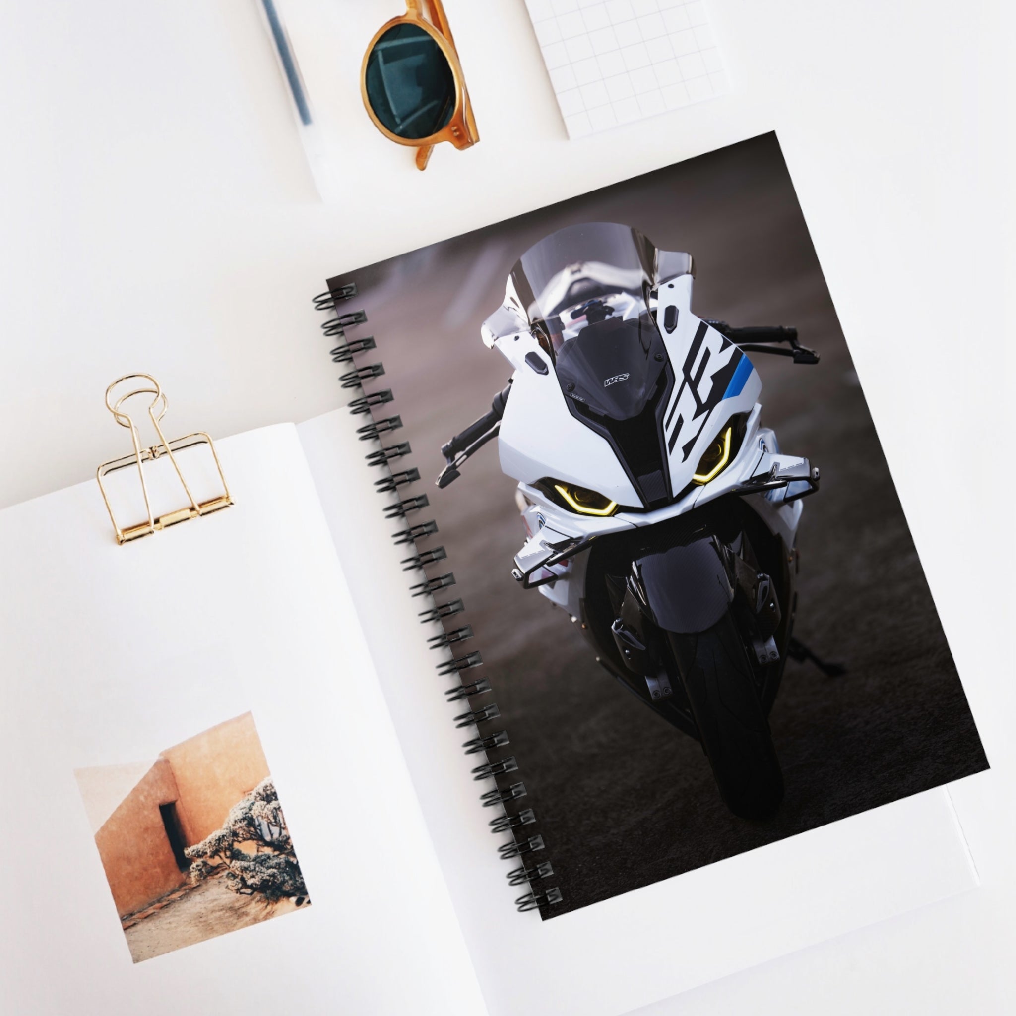 BMW S1000RR Drag Spec Motorcycle Spiral Notebook #017 - Throttle Designs