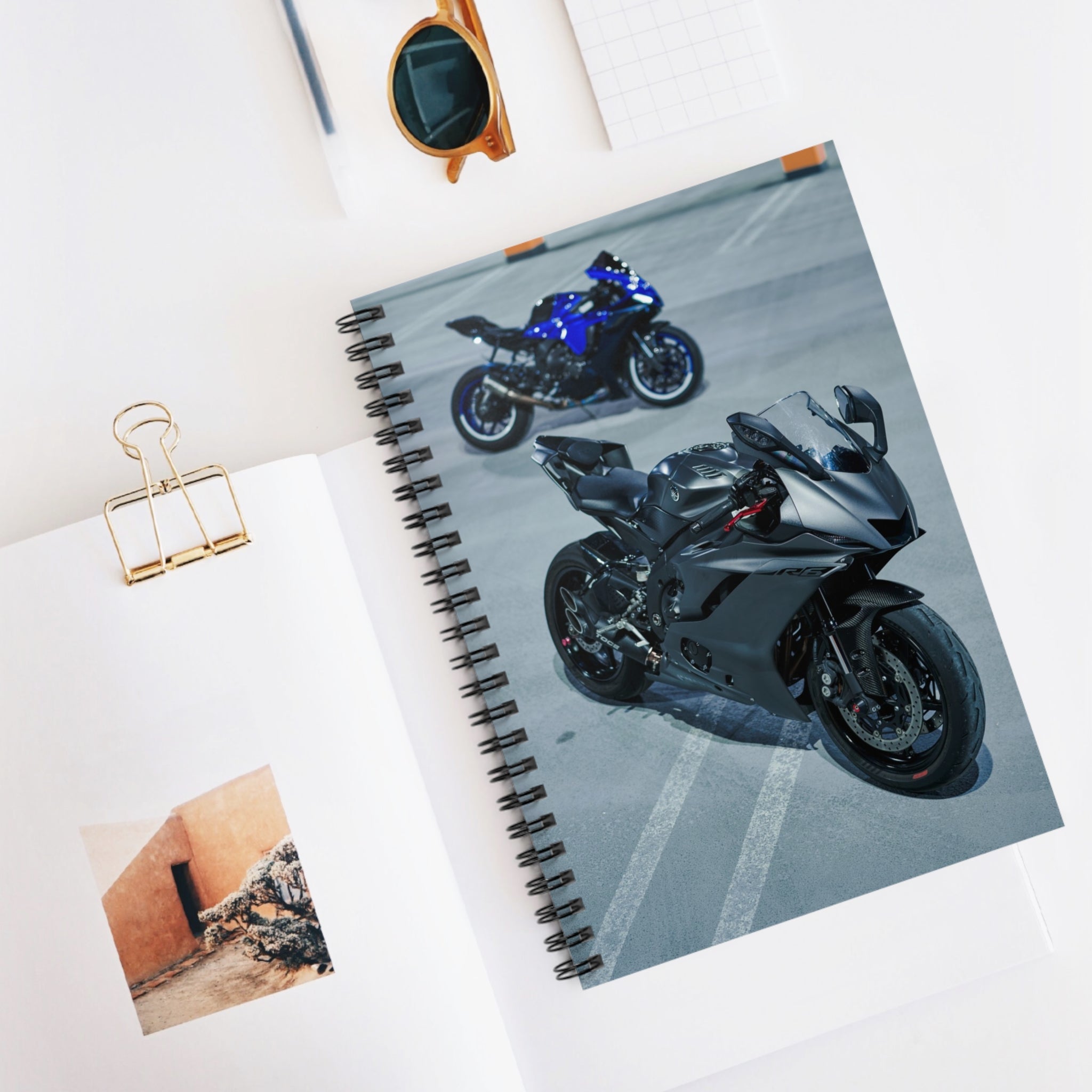 Yamaha R6 Motorcycle Spiral Notebook #001 - Throttle Designs