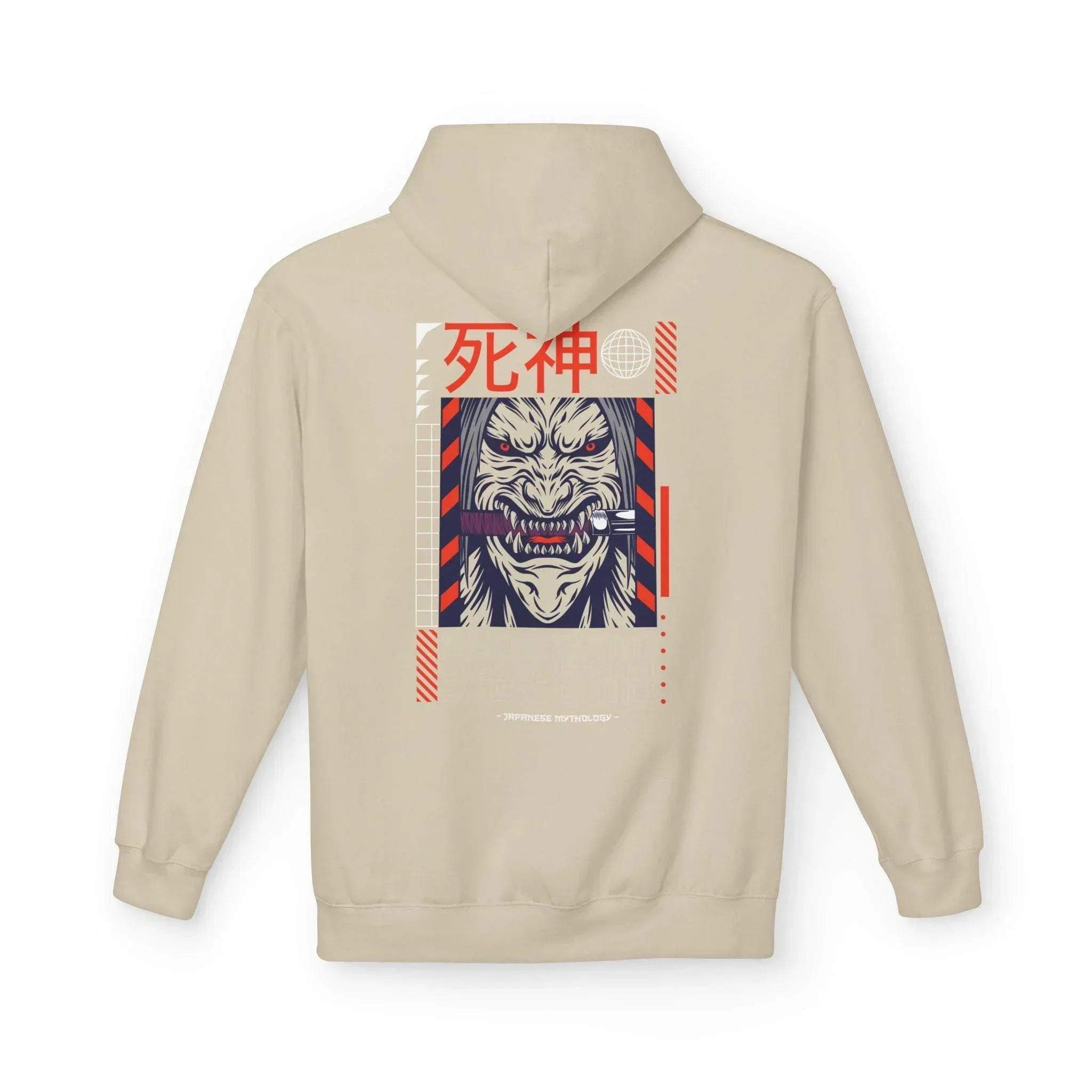 Shinigami-Inspired Japanese Streetwear Fleece Hoodie - Comfort Meets Cultural Style