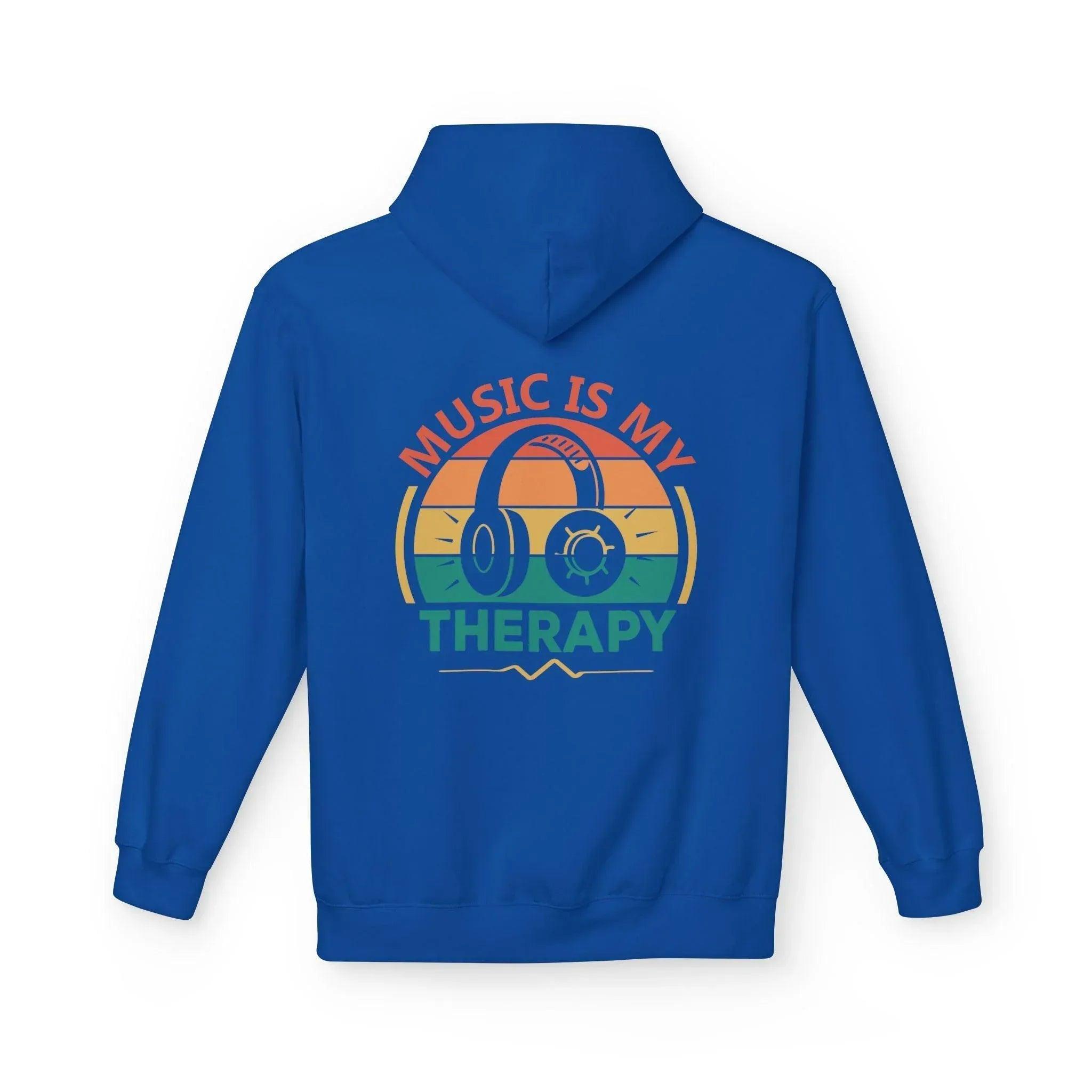 Cozy "Music Is My Therapy" Fleece Hoodie for Ultimate Comfort and Style