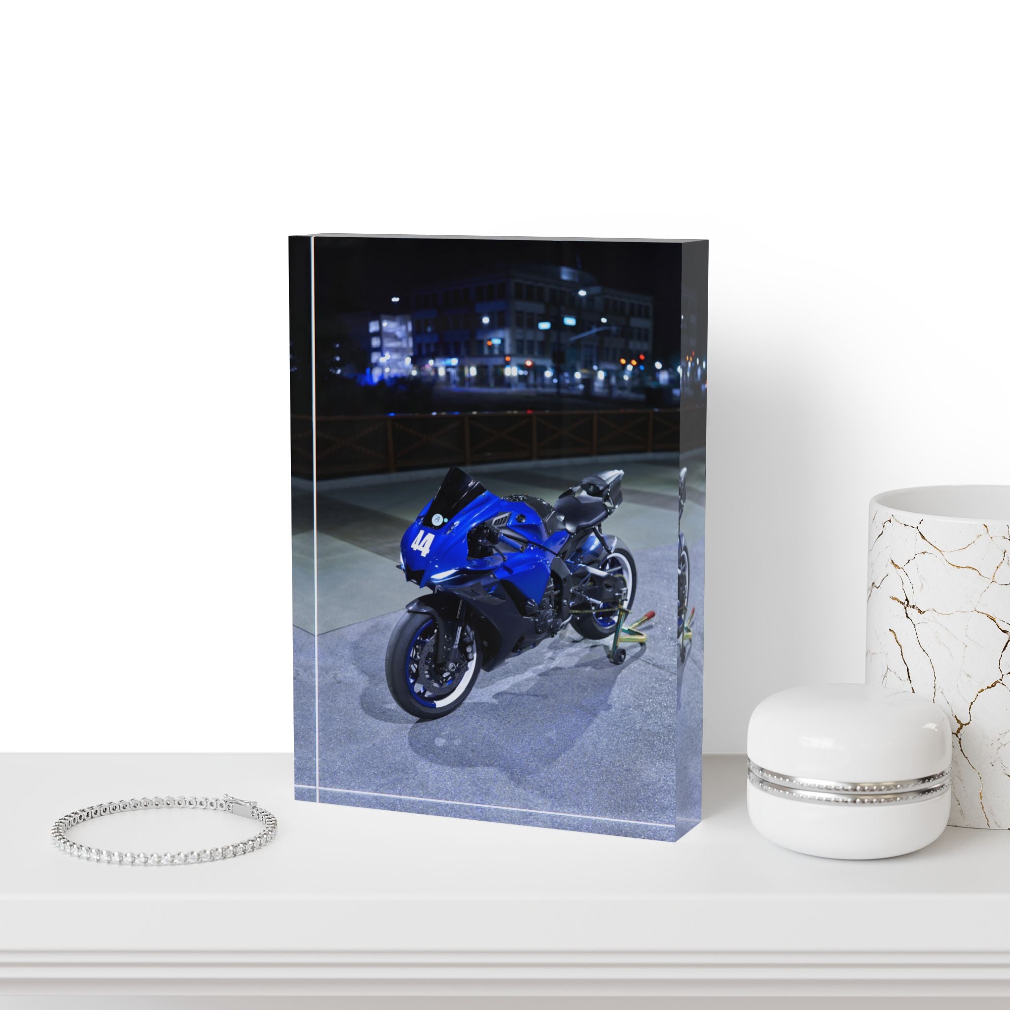 Yamaha R1 Motorcycle Acrylic Photo Block #001 - Throttle Designs