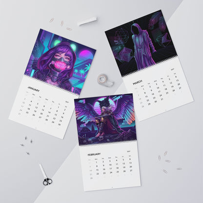 2027 Fantasy Vaporwave Art Wall Calendar – Surreal Retro Neon Artwork & Dreamscapes