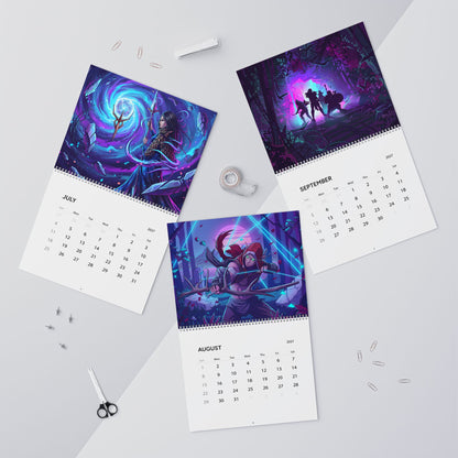 2027 Vaporwave Inspired Fantasy Calendar – Vibrant Neon Artwork Collection