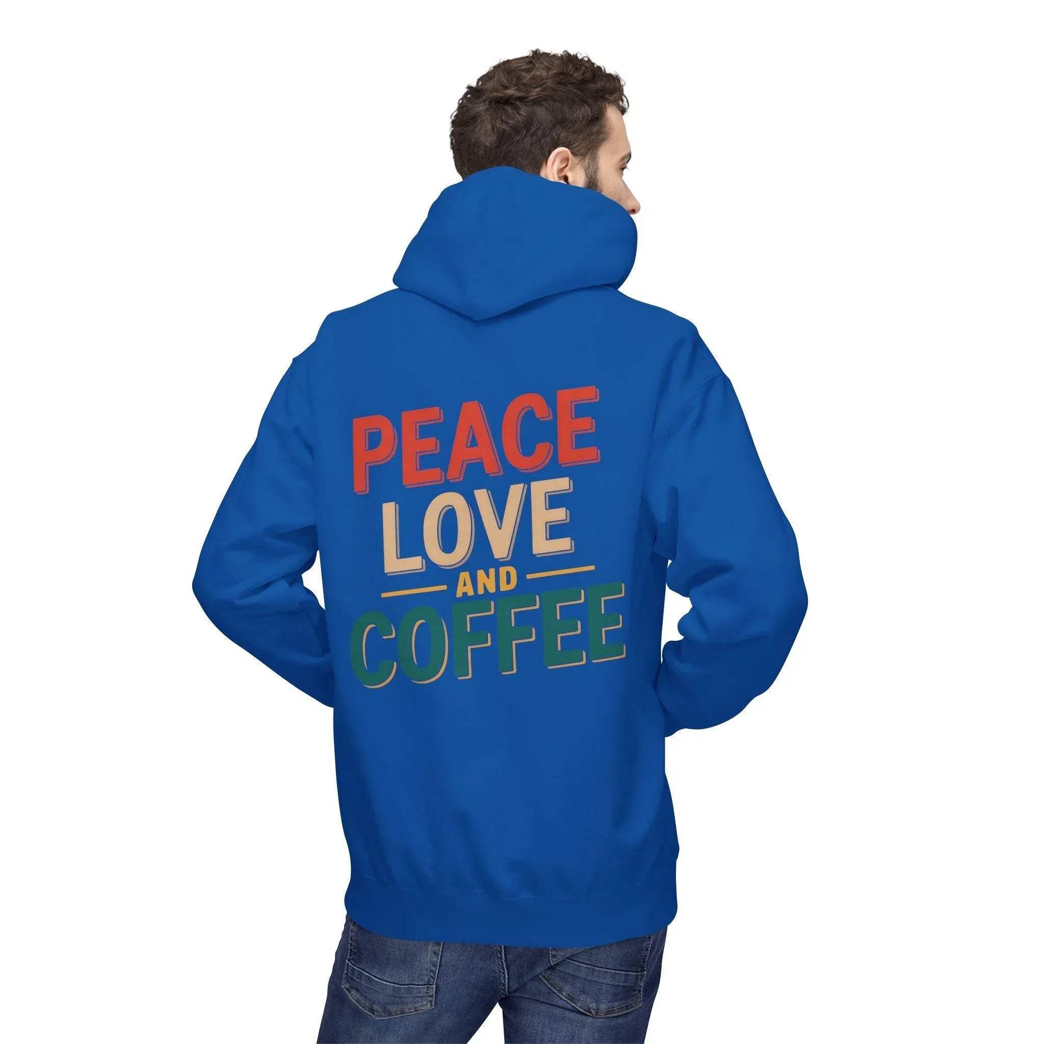 Cozy Coffee Vibes: Ultimate Peace, Love & Comfort Fleece Hoodie