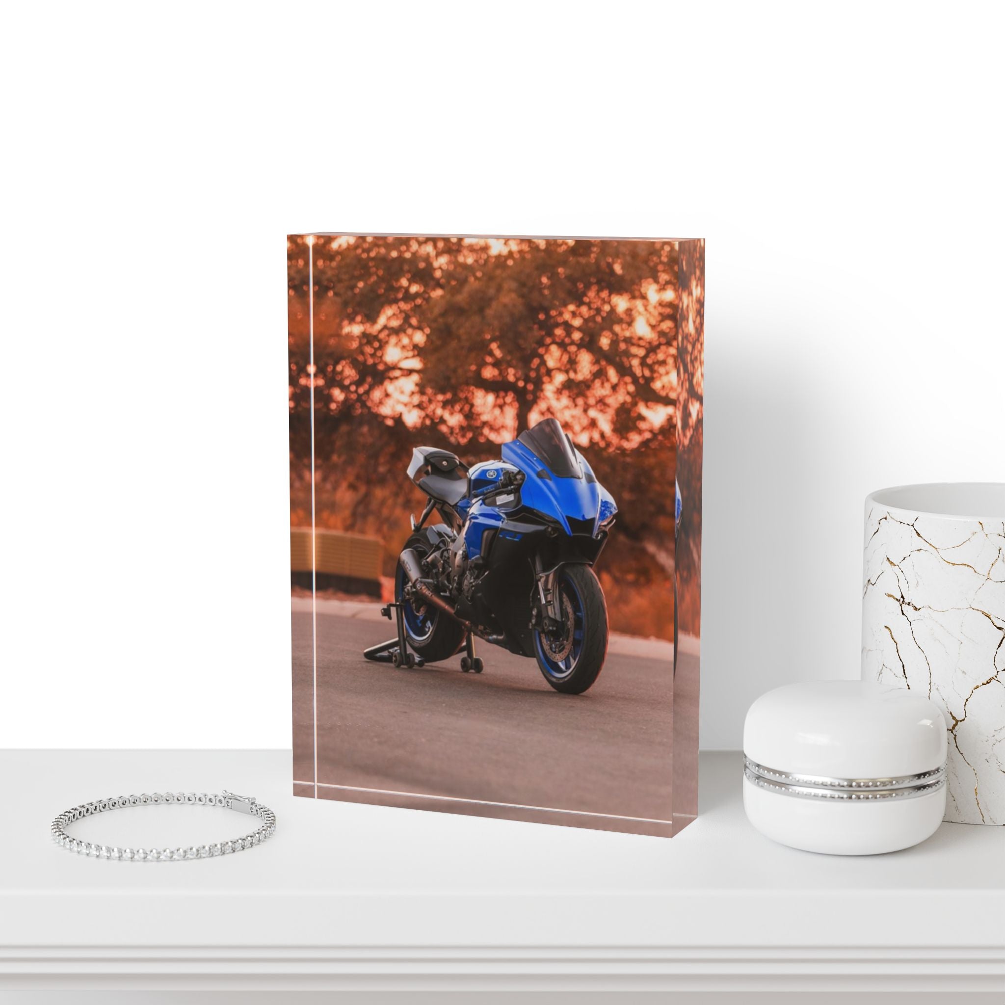 Yamaha R1 Motorcycle Acrylic Photo Block #012 - Throttle Designs