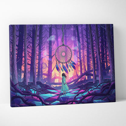 Vaporwave Dreamscape Canvas Art - Vaporwave Dreamscape Neon Purple Pink Blue Cyberpunk Dreamy Vaporwave Geometry Canvas