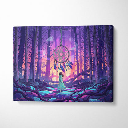 Vaporwave Dreamscape Canvas Art - Vaporwave Dreamscape Neon Purple Pink Blue Cyberpunk Dreamy Vaporwave Geometry Canvas