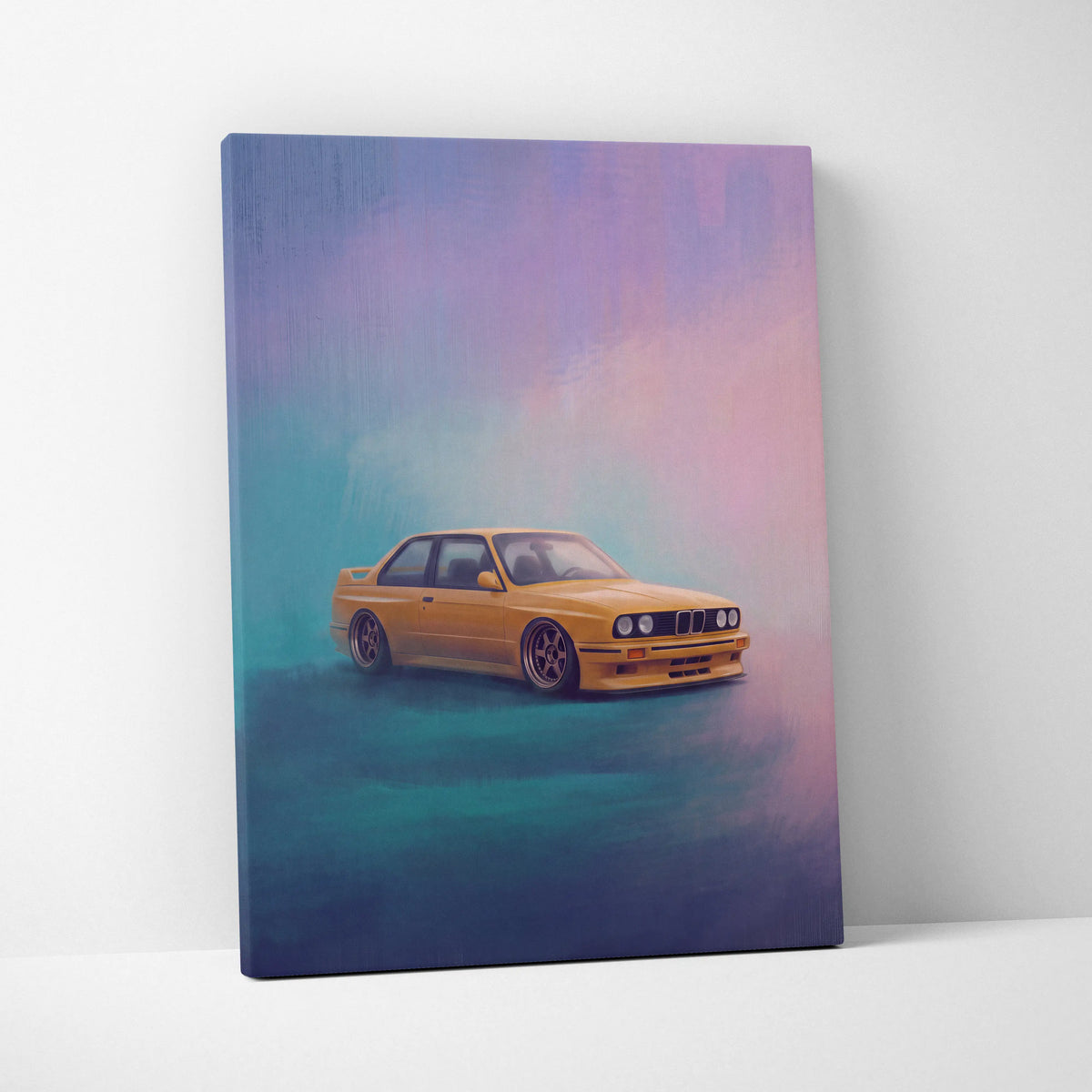 BMW E30 M3 Inspired Automotive Wall Art, Classic German Sports Car Canvas Art Print
