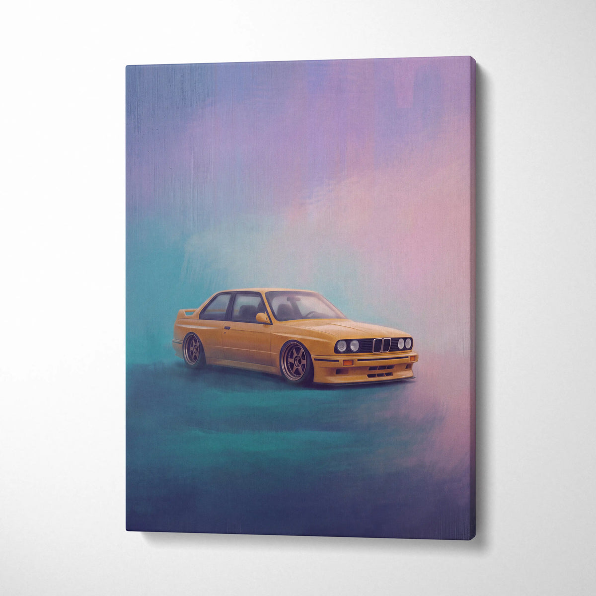 BMW E30 M3 Inspired Automotive Wall Art, Classic German Sports Car Canvas Art Print