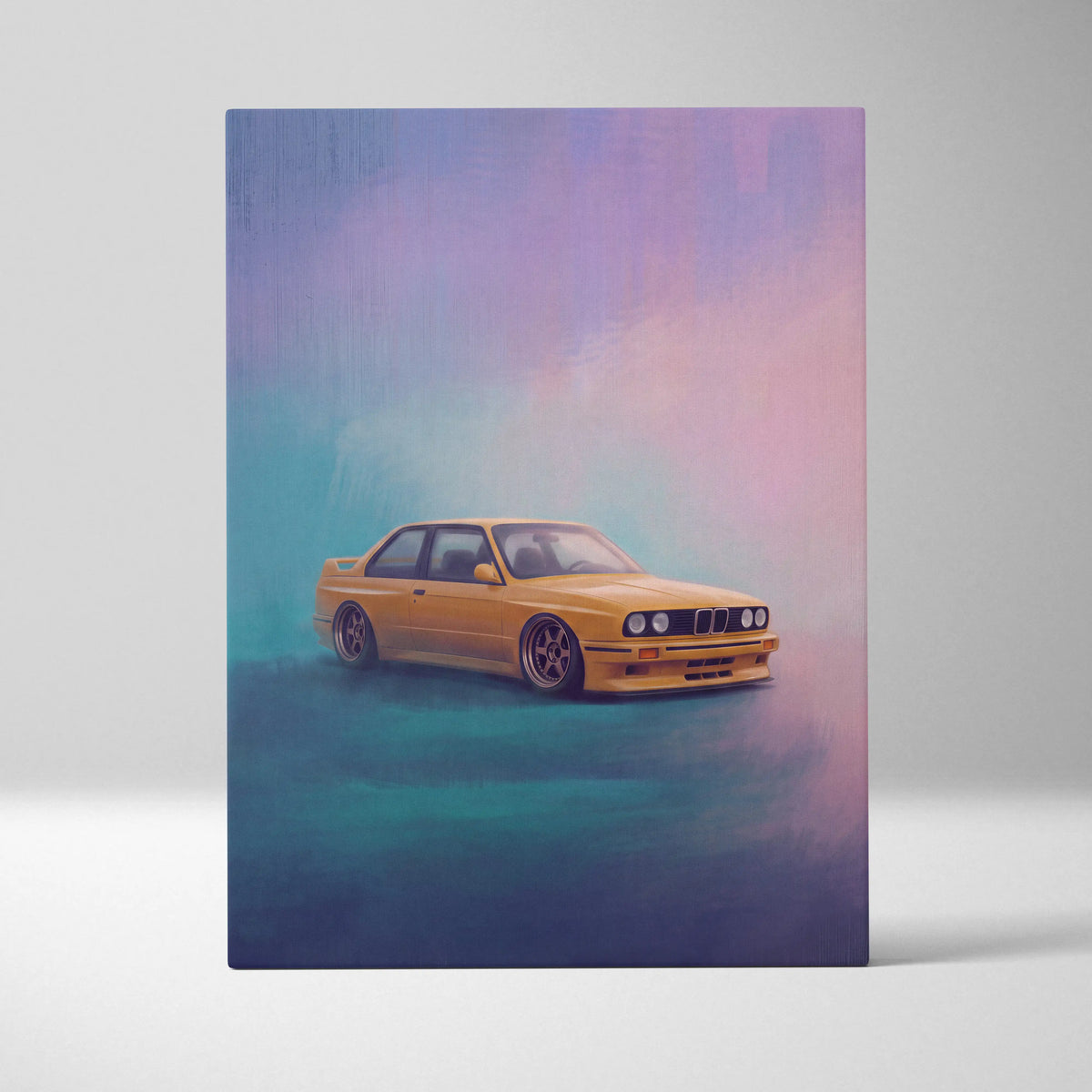 BMW E30 M3 Inspired Automotive Wall Art, Classic German Sports Car Canvas Art Print