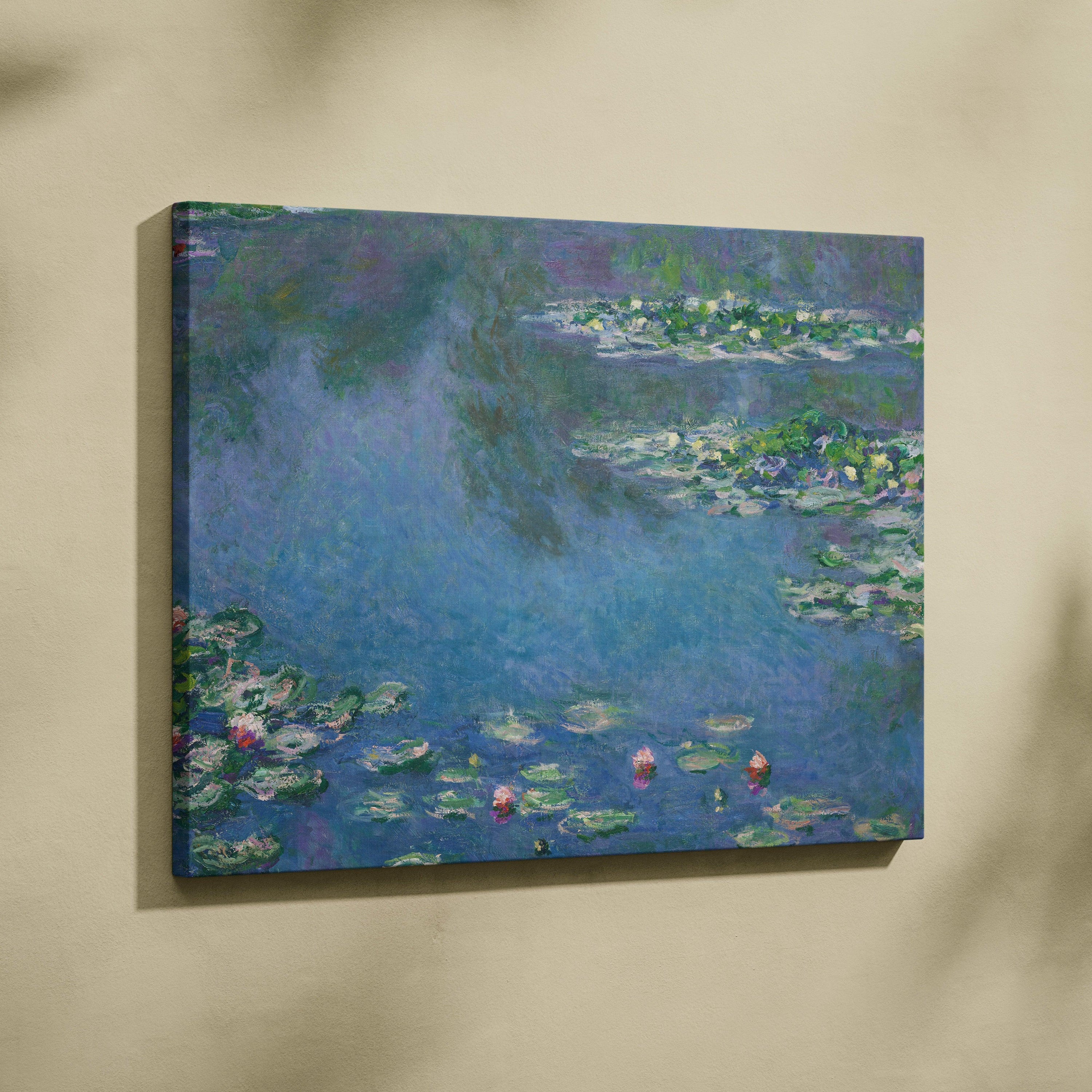 Water Lilies - Monet blue canvas print with impressionistic water lilies