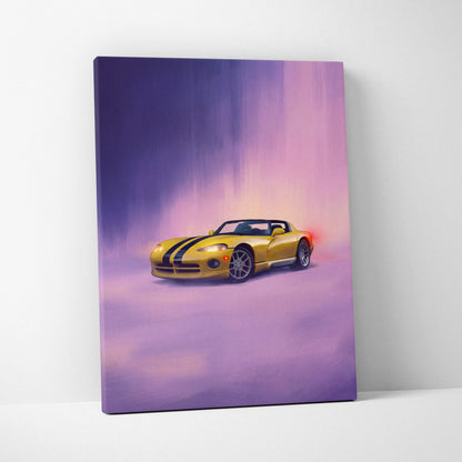 Dodge Viper Inspired Car Wall Art, American Supercar Canvas Print for Office Decor