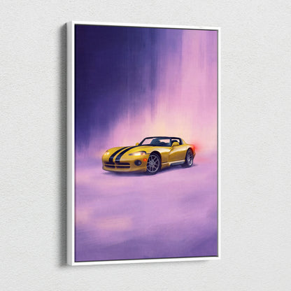 Dodge Viper Inspired Car Wall Art, American Supercar Canvas Print for Office Decor