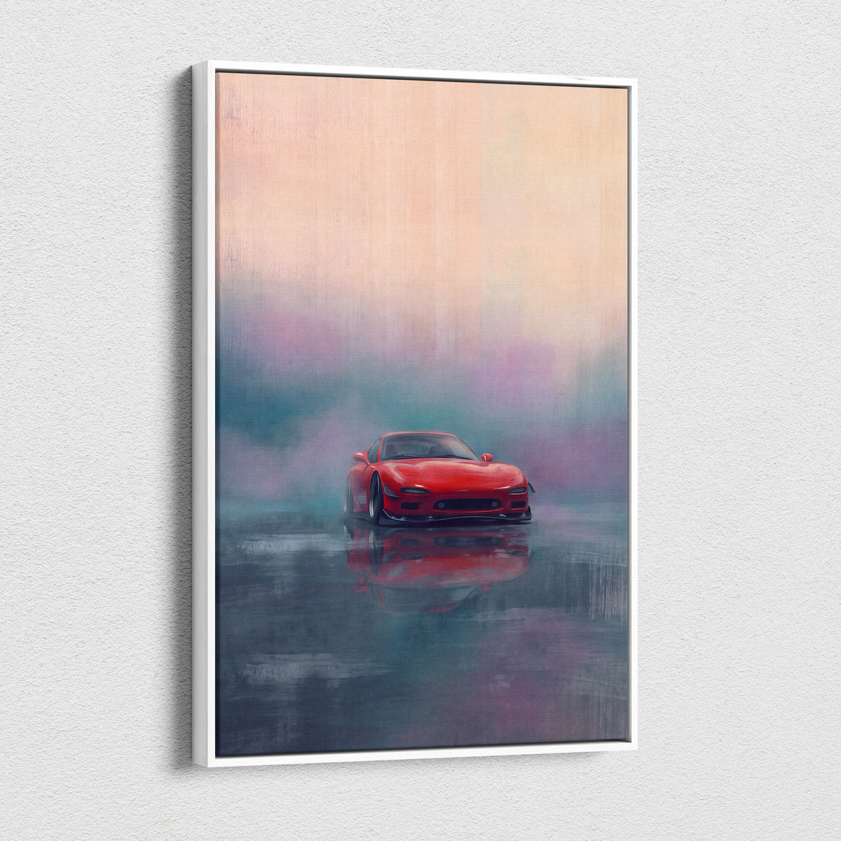 Mazda FD RX-7 Inspired Canvas Wall Art, Japanese Sports Car Painting for Bedroom Decor