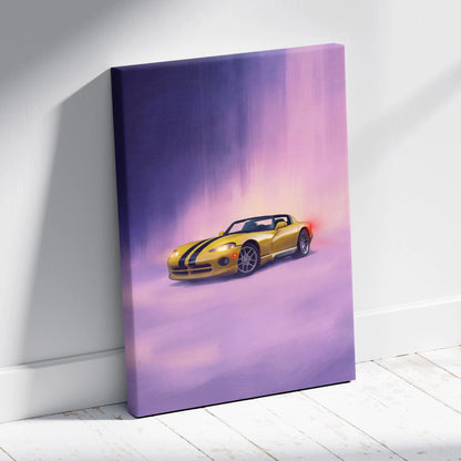 Dodge Viper Inspired Car Wall Art, American Supercar Canvas Print for Office Decor