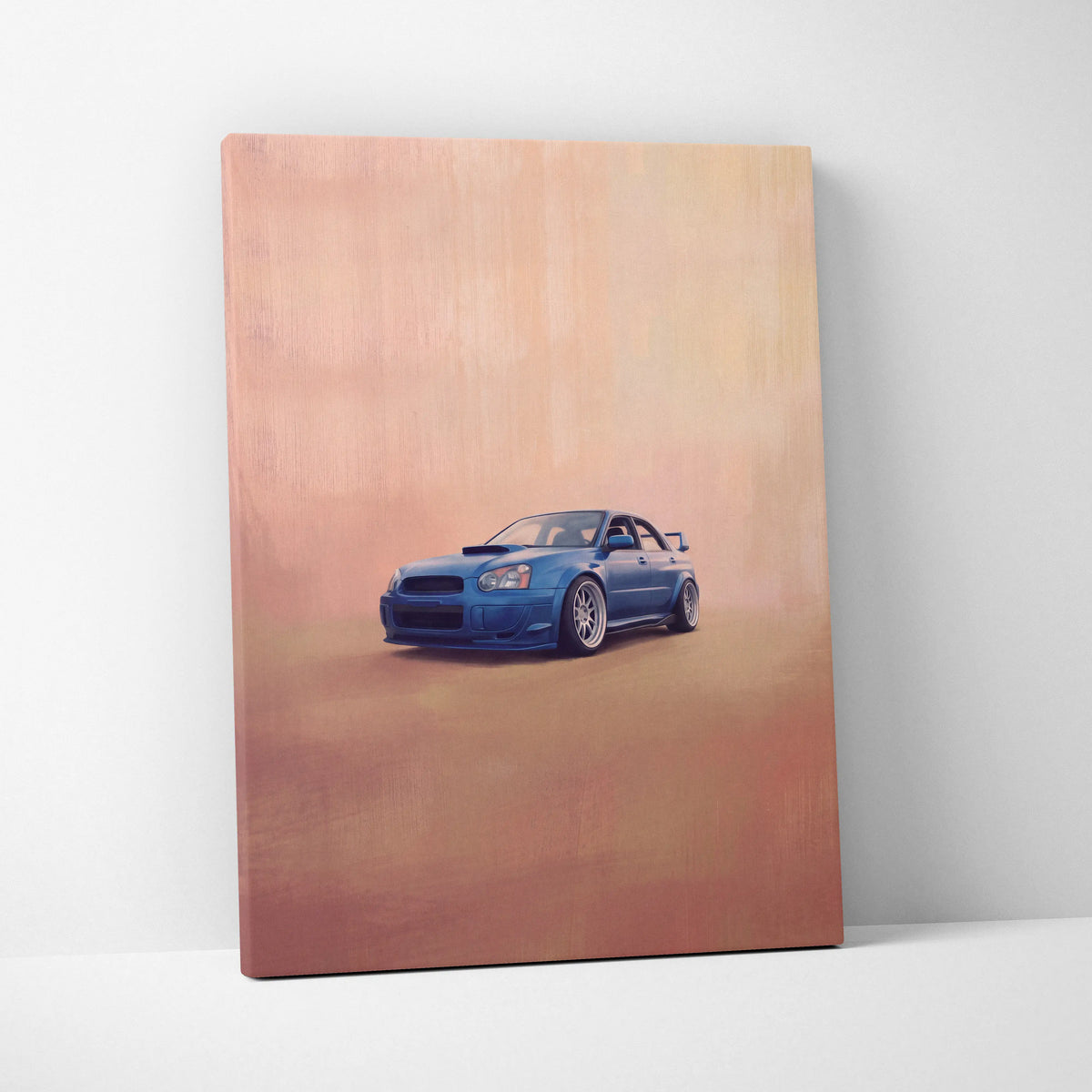 Subaru Impreza WRX STI Inspired Canvas Art, Rally Tuner Car Wall Painting for Living Room