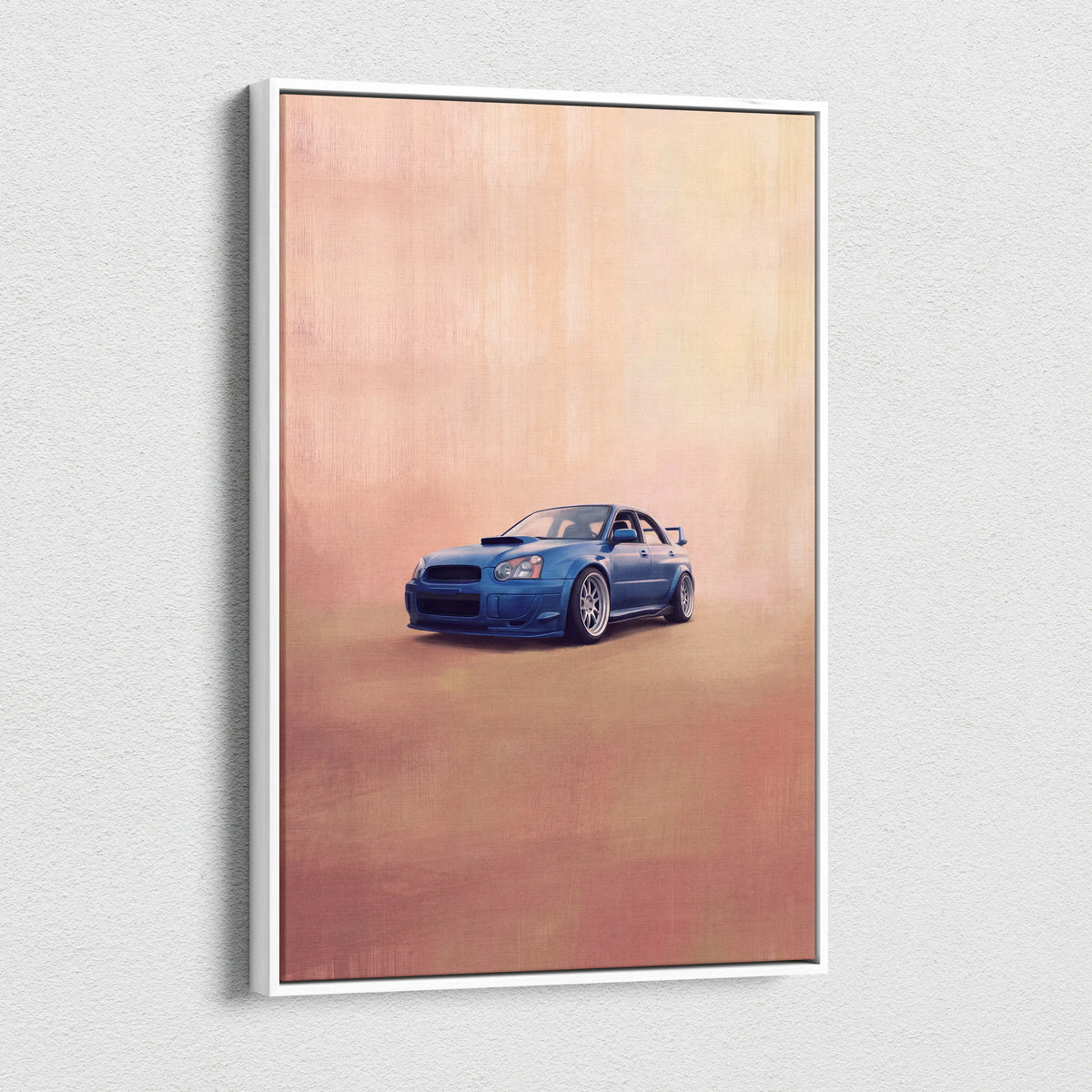 Subaru Impreza WRX STI Inspired Canvas Art, Rally Tuner Car Wall Painting for Living Room