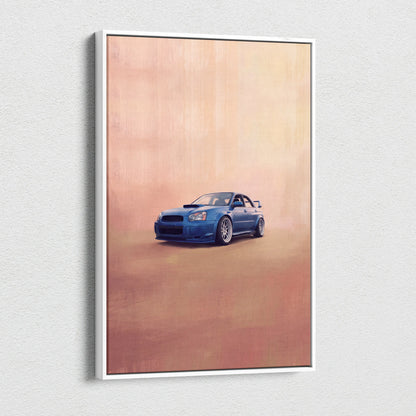 Subaru Impreza WRX STI Inspired Canvas Art, Rally Tuner Car Wall Painting for Living Room