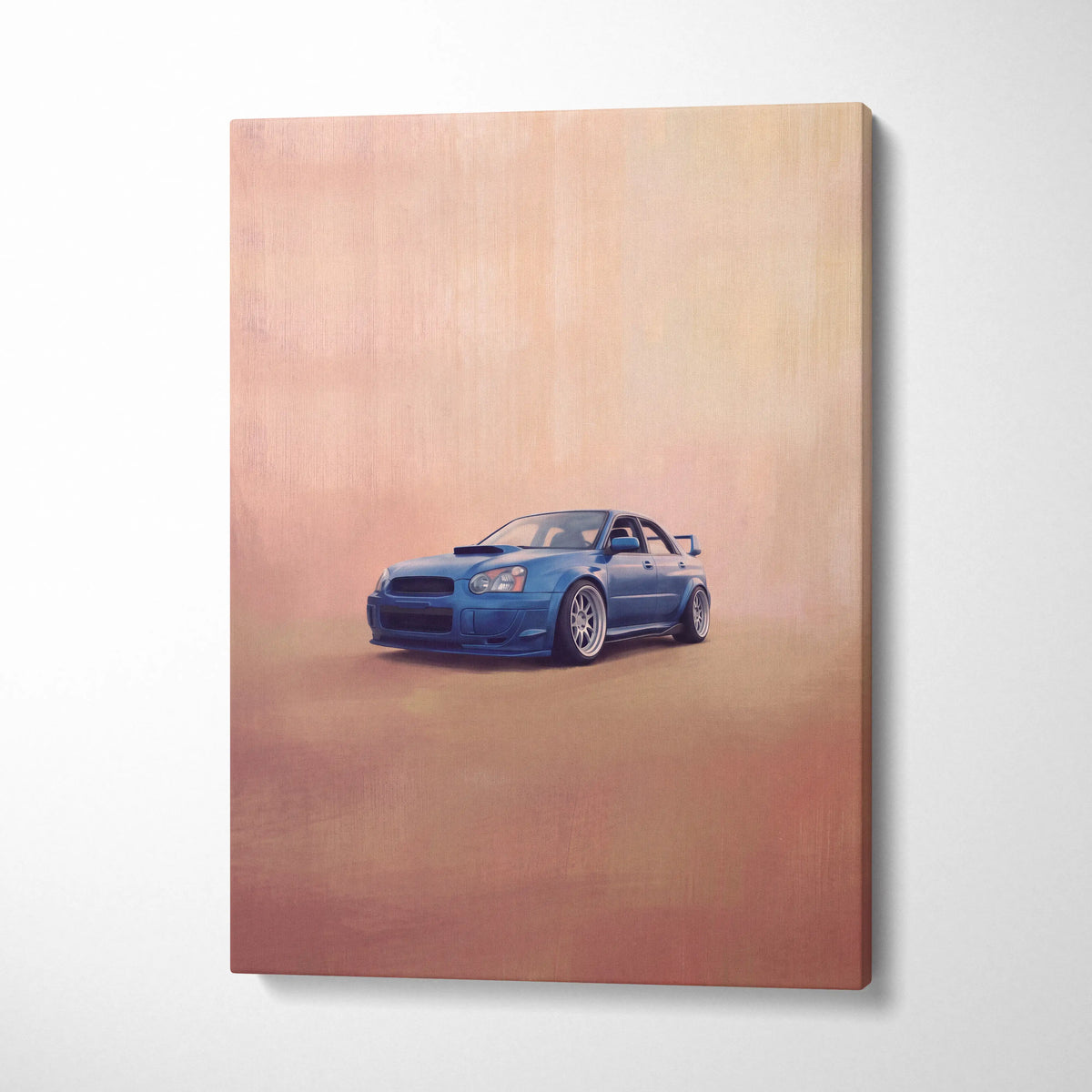 Subaru Impreza WRX STI Inspired Canvas Art, Rally Tuner Car Wall Painting for Living Room