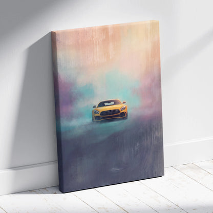 Mercedes-AMG GT Inspired Canvas Art - German Supercar Wall Decor for Luxury Home and Garage
