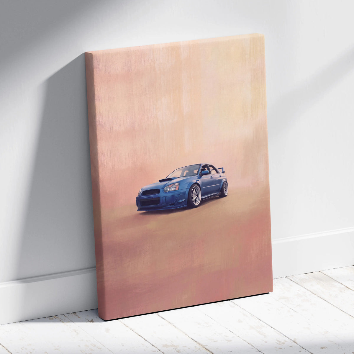 Subaru Impreza WRX STI Inspired Canvas Art, Rally Tuner Car Wall Painting for Living Room
