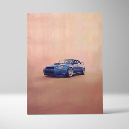 Subaru Impreza WRX STI Inspired Canvas Art, Rally Tuner Car Wall Painting for Living Room