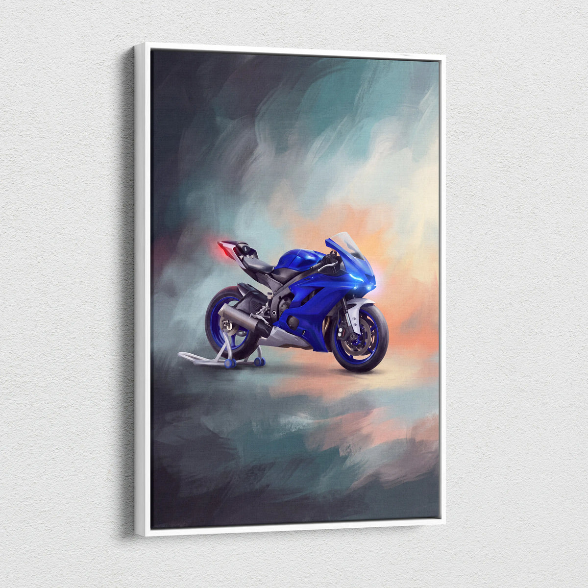 Yamaha YZF-R6 Inspired Canvas Art, Stealth Sport Bike Wall Art & Track Superbike Print