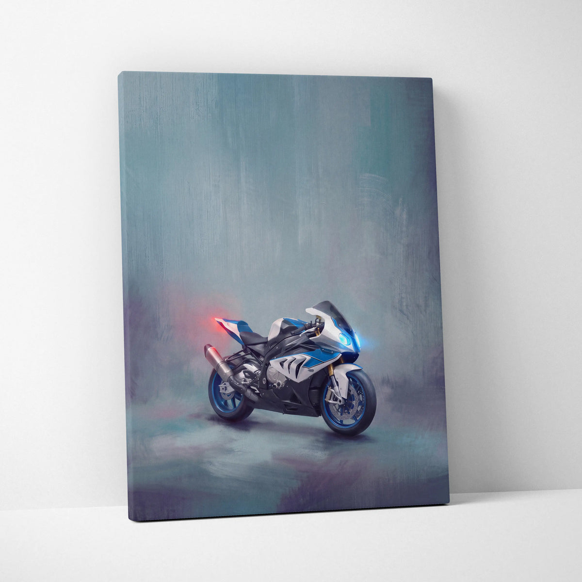 BMW S1000RR Inspired Supersport Wall Art, Track Racing Canvas Print & Superbike Home Decor