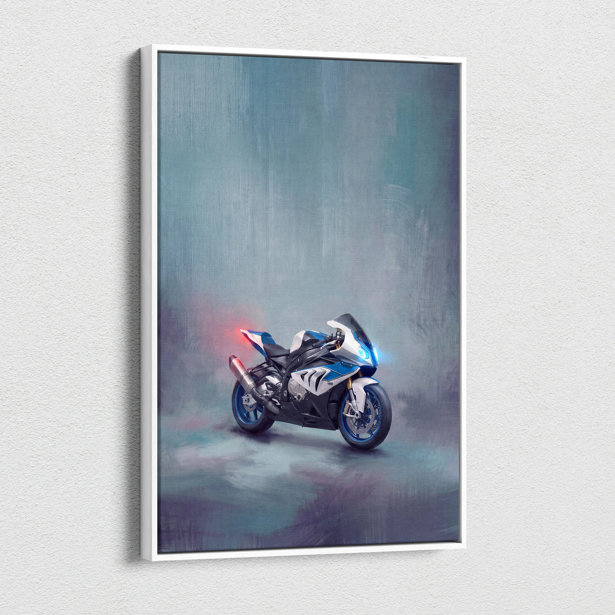 BMW S1000RR Inspired Supersport Wall Art, Track Racing Canvas Print & Superbike Home Decor