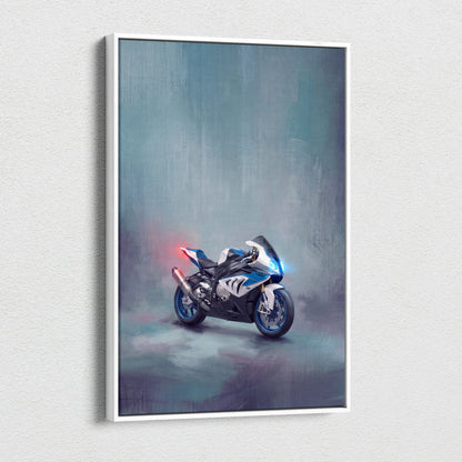 BMW S1000RR Inspired Supersport Wall Art, Track Racing Canvas Print & Superbike Home Decor