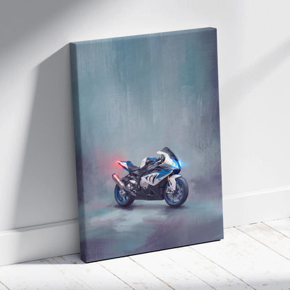 BMW S1000RR Inspired Supersport Wall Art, Track Racing Canvas Print & Superbike Home Decor
