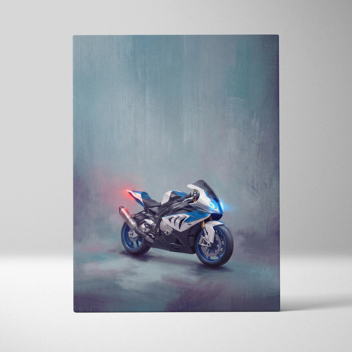 BMW S1000RR Inspired Supersport Wall Art, Track Racing Canvas Print & Superbike Home Decor
