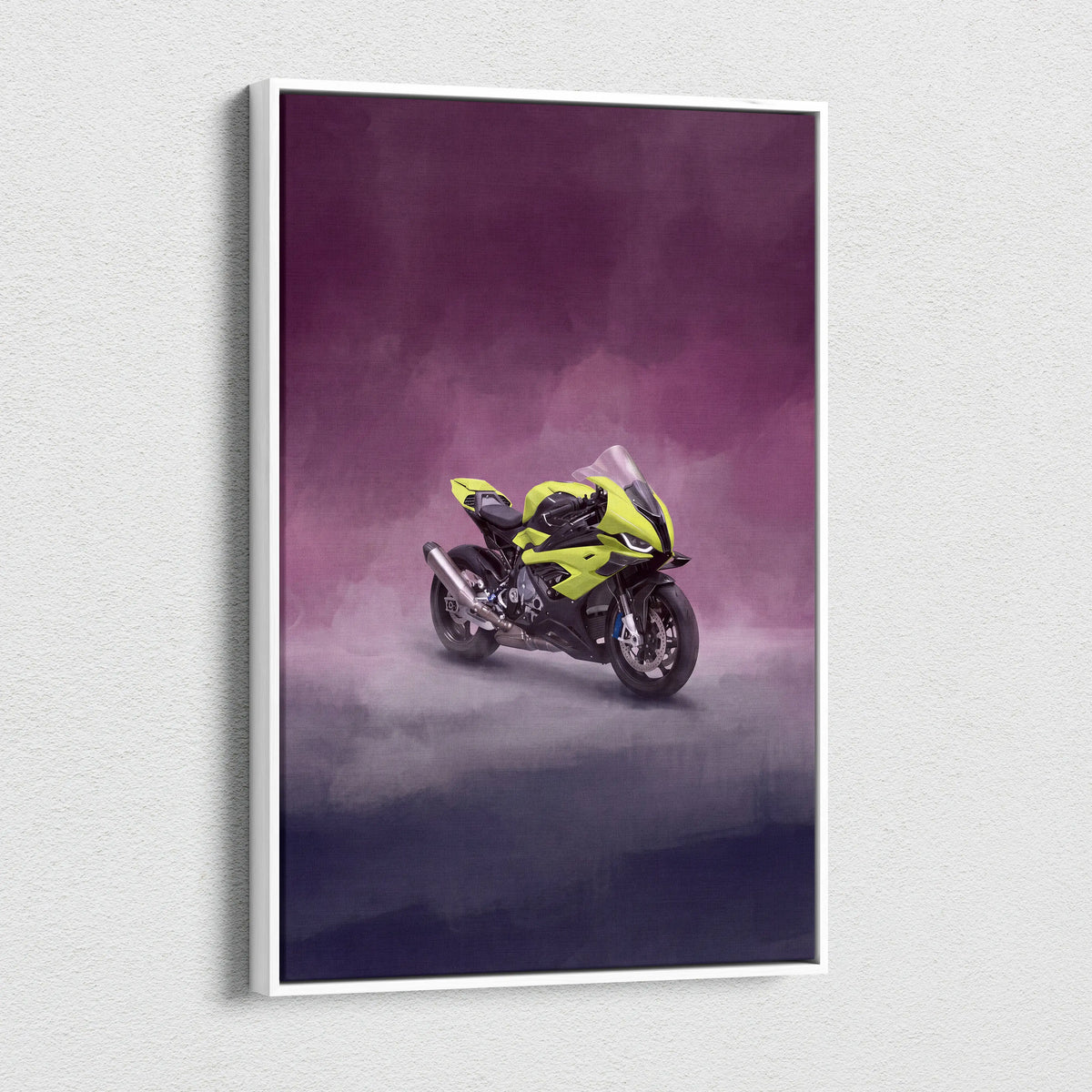 BMW S1000RR Inspired Sport Bike Wall Art, Track Racing Canvas Art & Superbike Garage Print