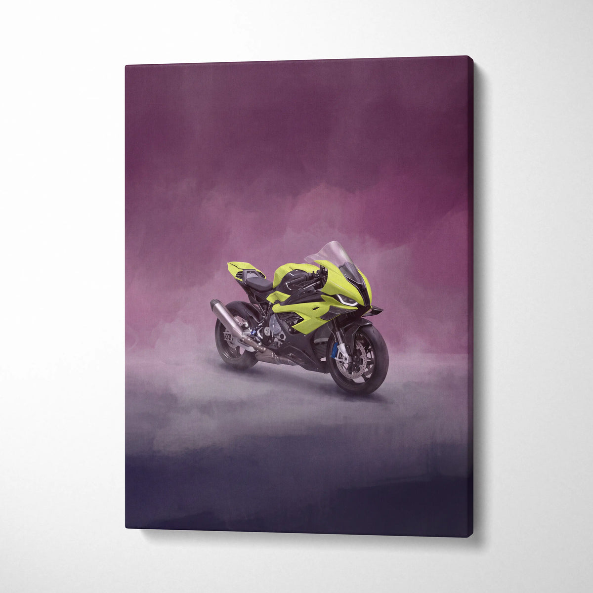 BMW S1000RR Inspired Sport Bike Wall Art, Track Racing Canvas Art & Superbike Garage Print
