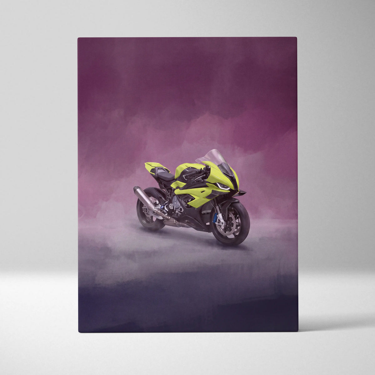 BMW S1000RR Inspired Sport Bike Wall Art, Track Racing Canvas Art & Superbike Garage Print
