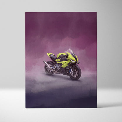 BMW S1000RR Inspired Sport Bike Wall Art, Track Racing Canvas Art & Superbike Garage Print