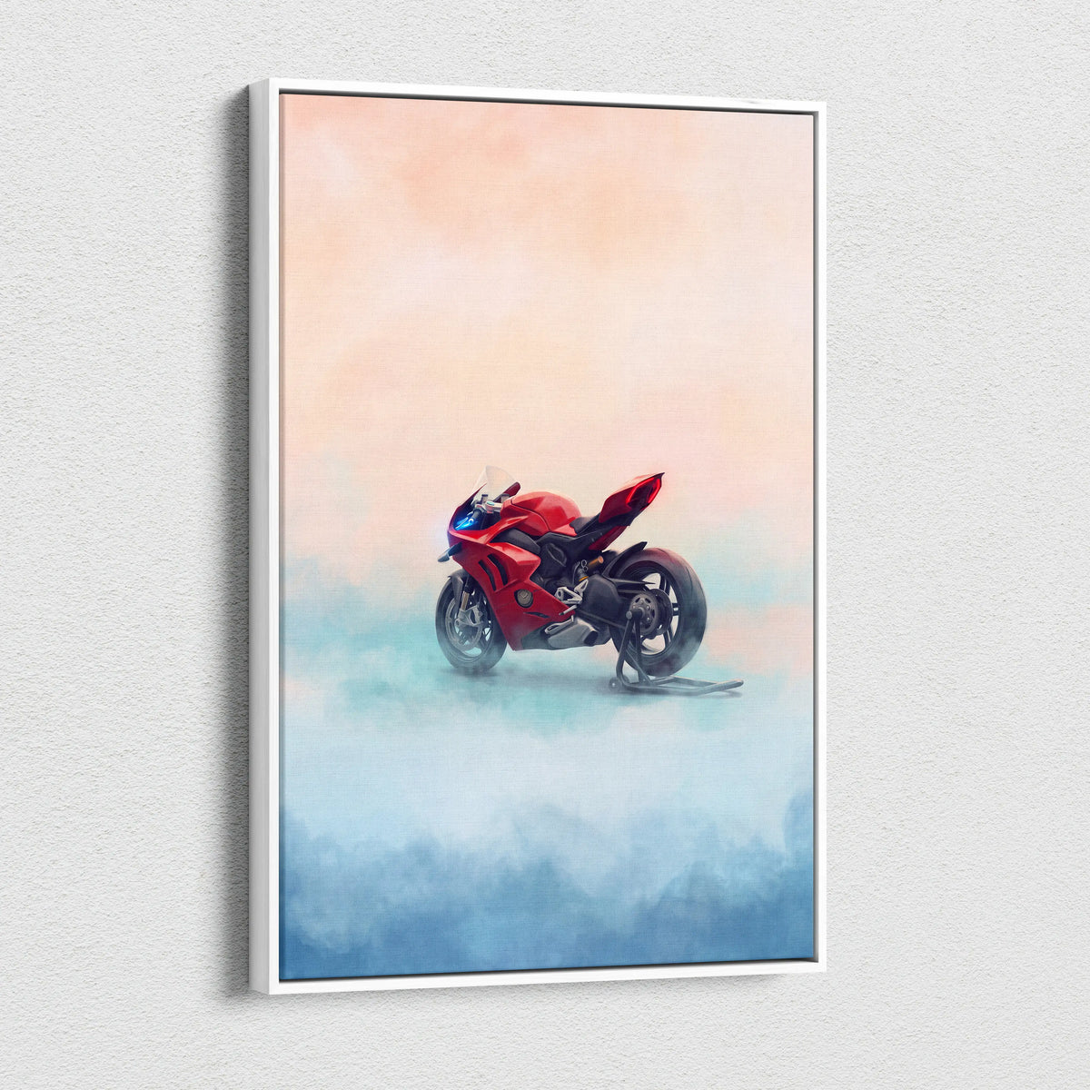 Ducati Panigale V4 Inspired Sport Bike Wall Art, Italian Superbike Poster and Track Day Gift